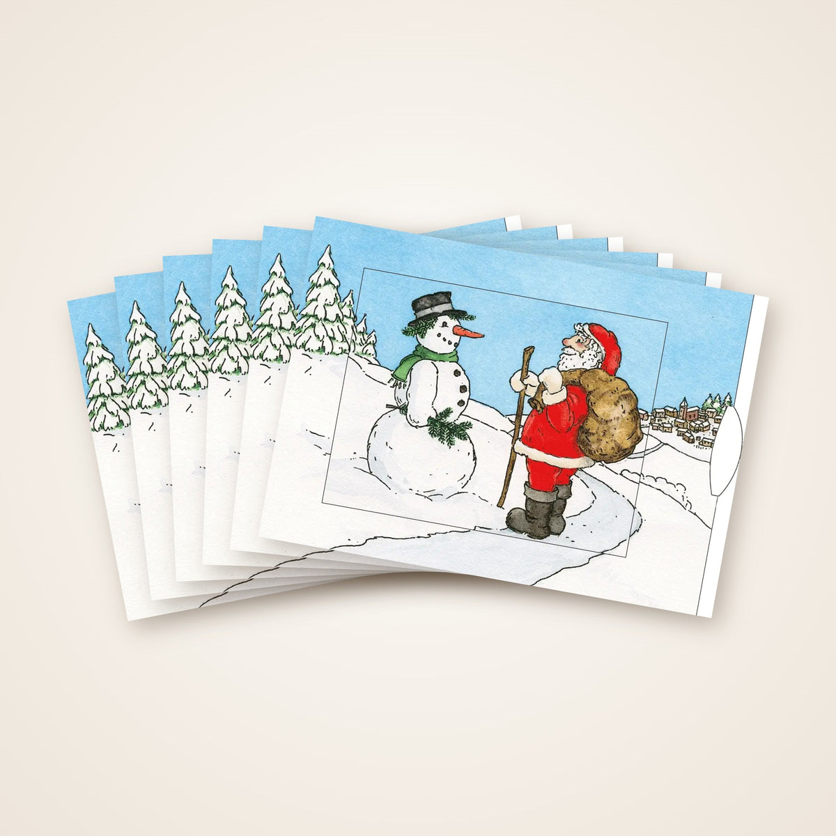 6er-Pack Lebende Karte Schneehase