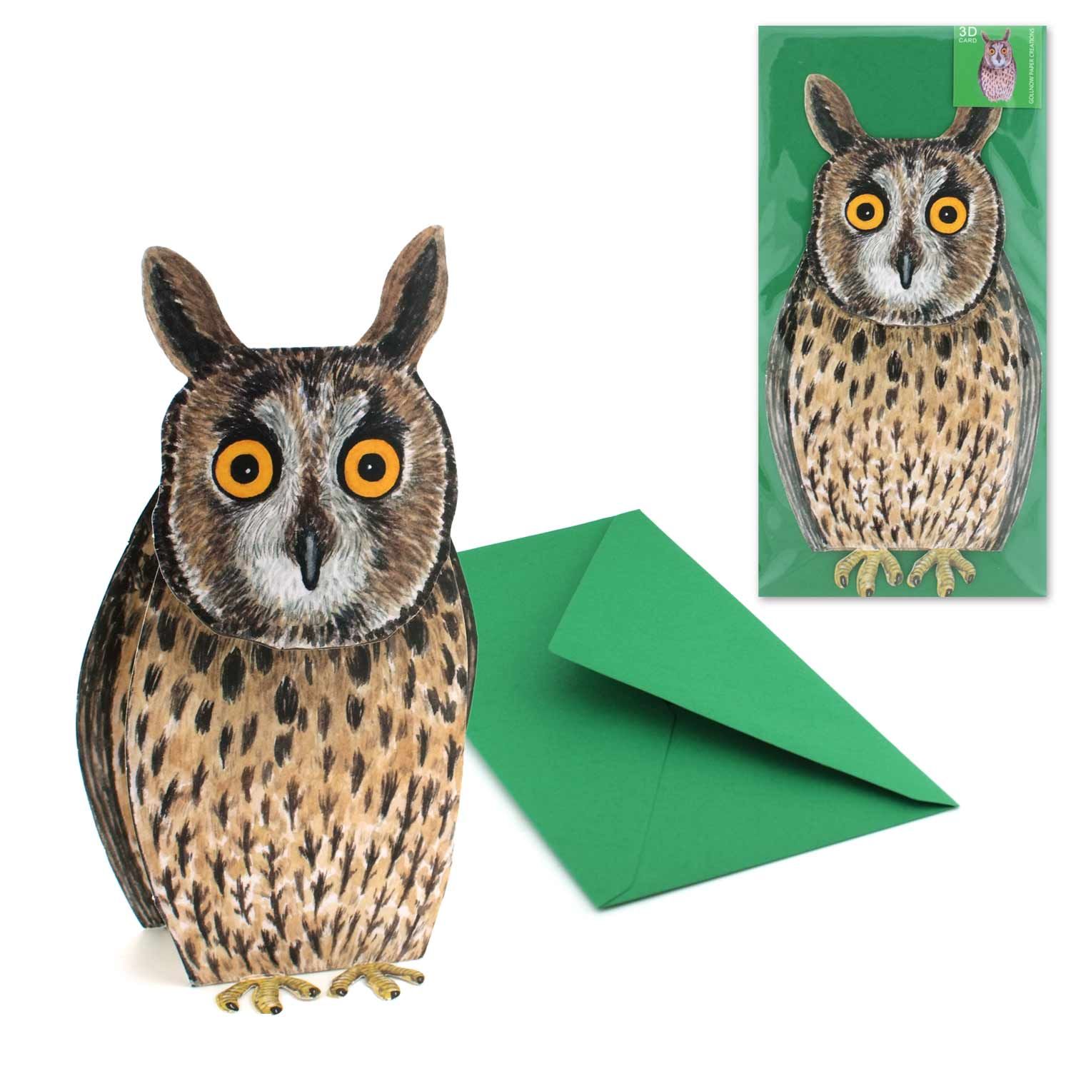 Carte pliante animaux 3D "Chouette"