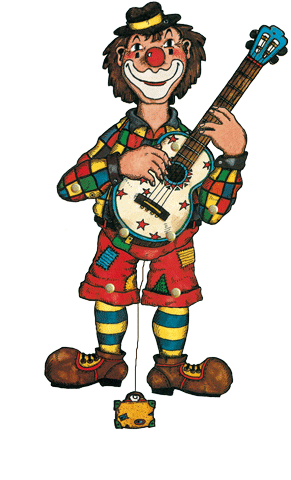 Feuille de bricolage clown avec guitare