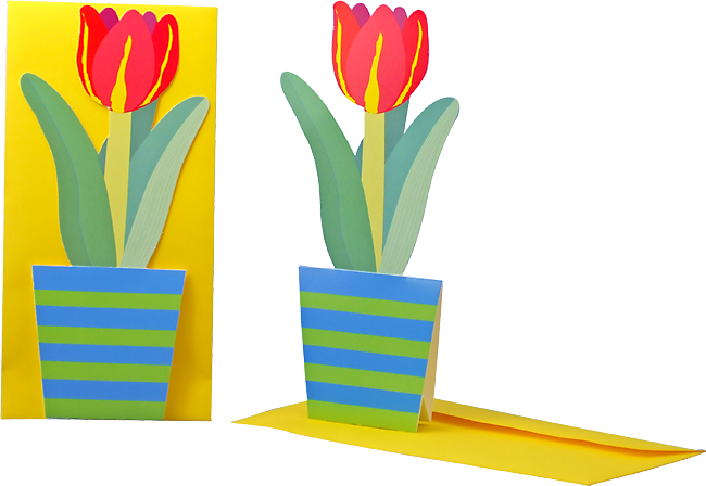 Carte fleur 3D "Tulipe"