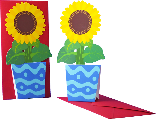 Carte fleur 3D "Tournesol"