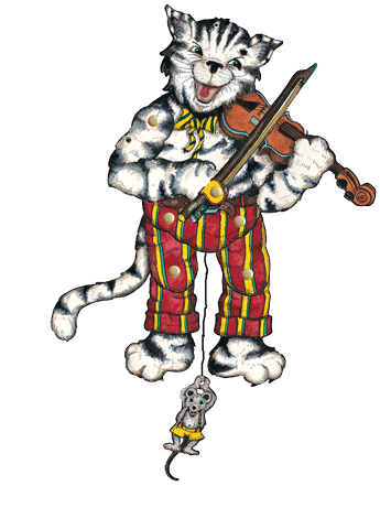 Feuille de bricolage chat avec violon