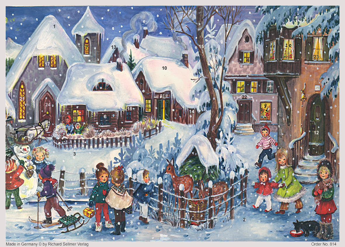 Adventskalender A4, "Es schneit"