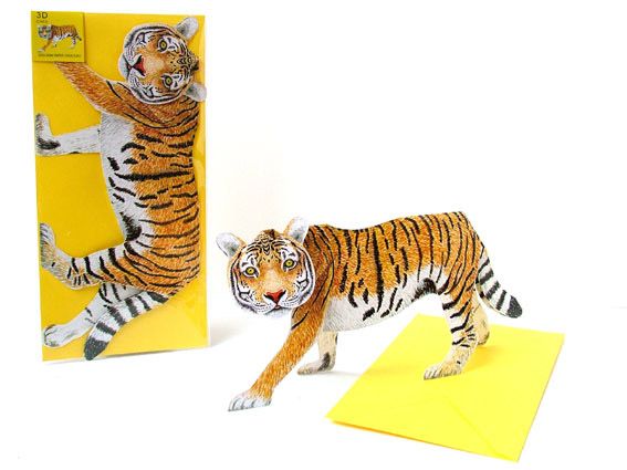 Carte pliante animal 3D "Tigre"