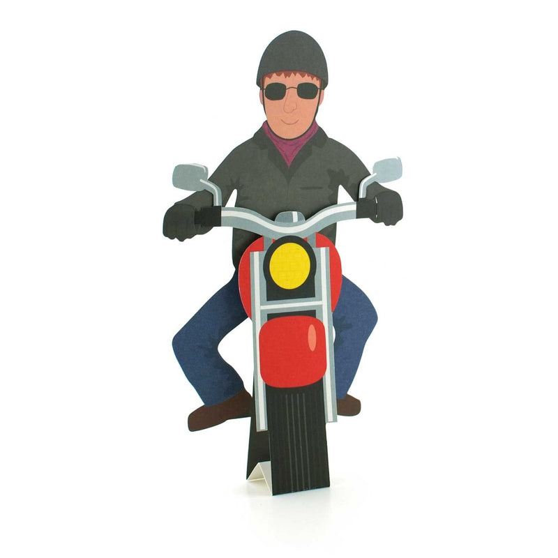 3D Typkarte "Motorradfahrer"
