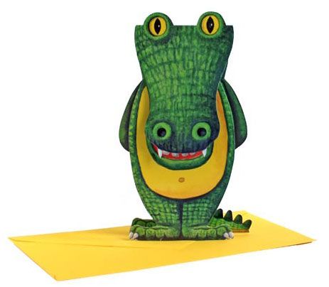 3D Tierfaltkarte "Krokodil