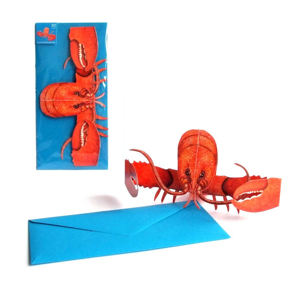 Carte pliante animaux 3D "Red Homard"