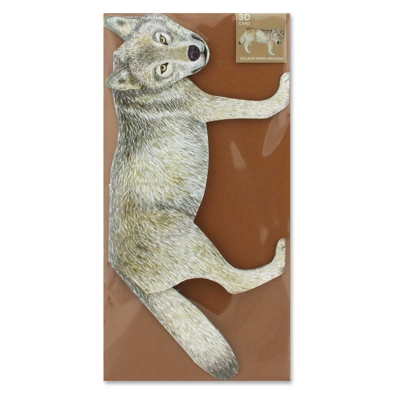 3D-Tierfaltkarte "Wolf"