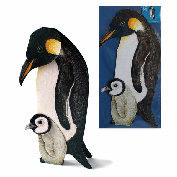 3D Tierfaltkarte "Pinguin"