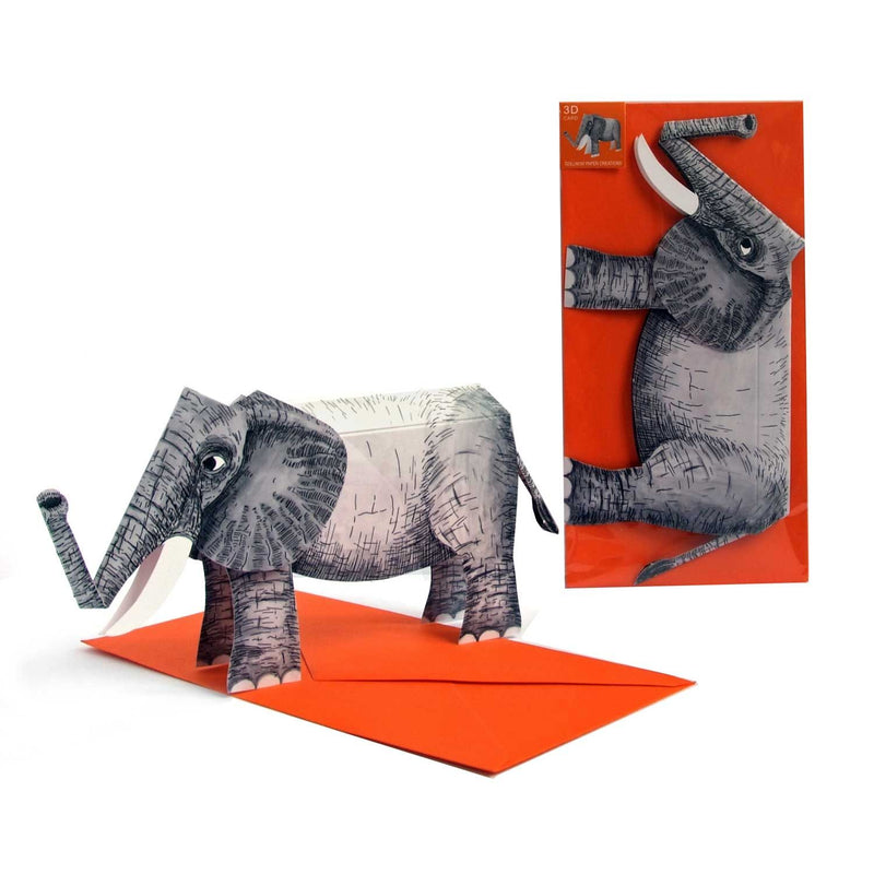 3D Tierfaltkarte "Elefant"