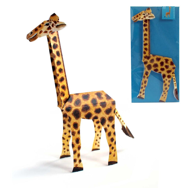 Carte pliante animal 3D "Girafe"