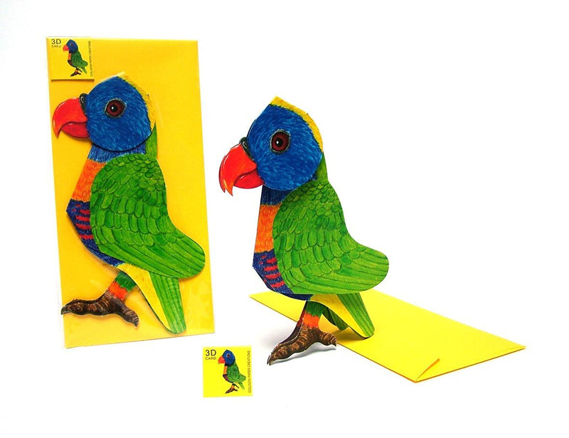 3D Tierfaltkarte "papagei"