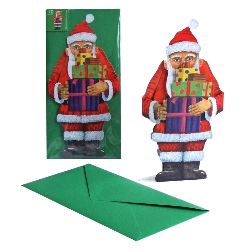 3D Weihnachtskarte "Nikolaus mit Geschenken"