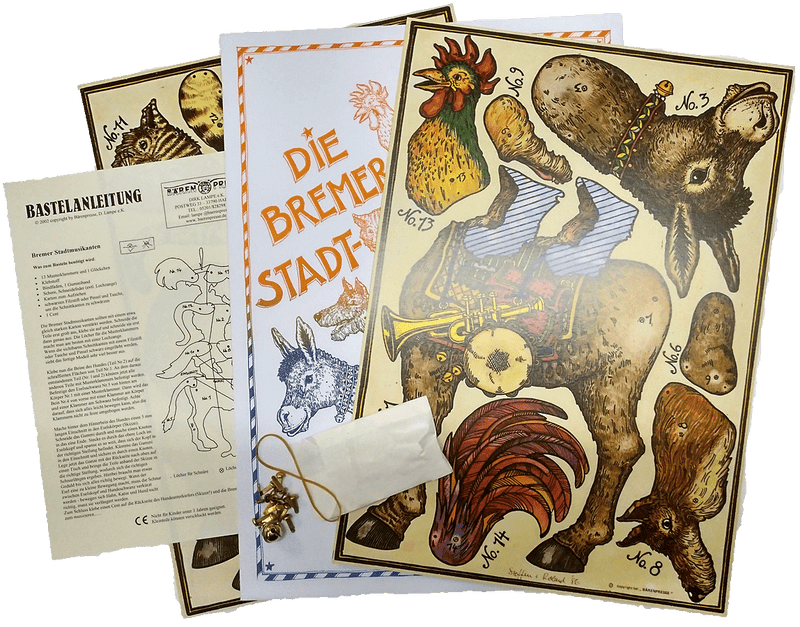 Bastelbogen Bremer Stadtmusikanten