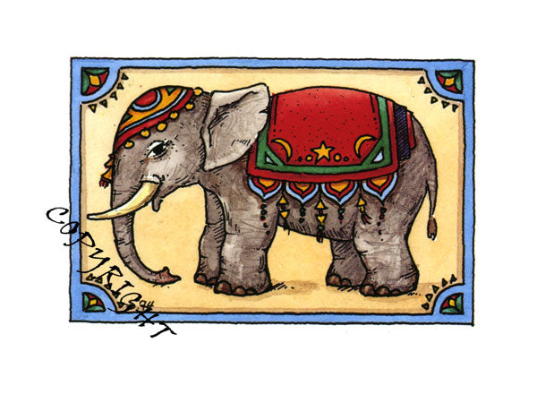 Postkarte Elefant