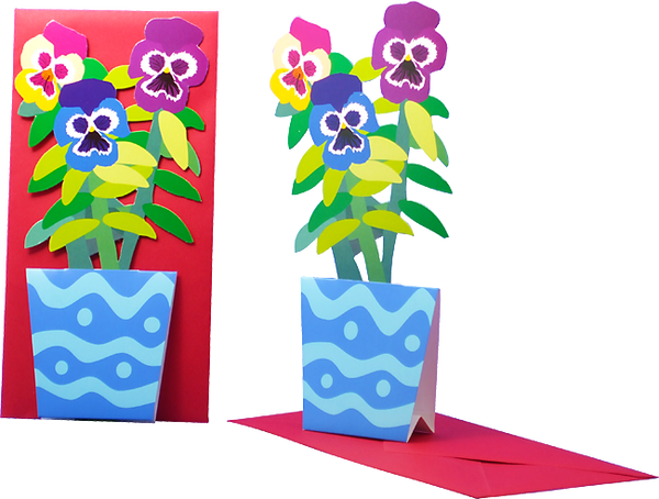 3D Blumenkarte "Stiefmütterchen"