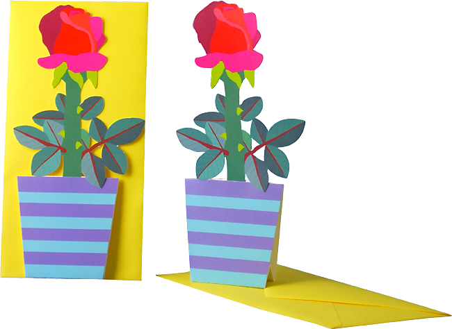 3D Blumenkarte "Rose"