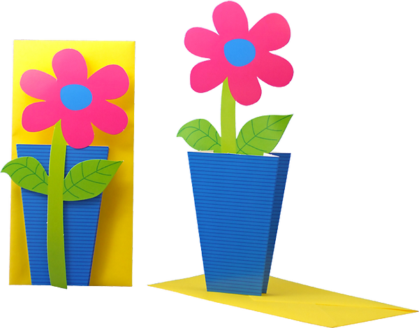 3D Blumenkarte "Pinkfarbene Blume"