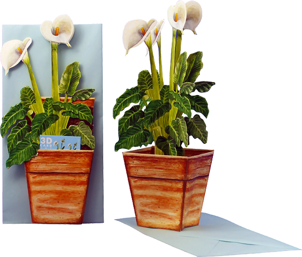 3D flower pot card "Kalla"