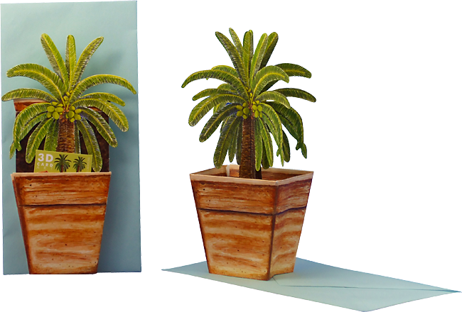 3D flower pot card "palm tree"