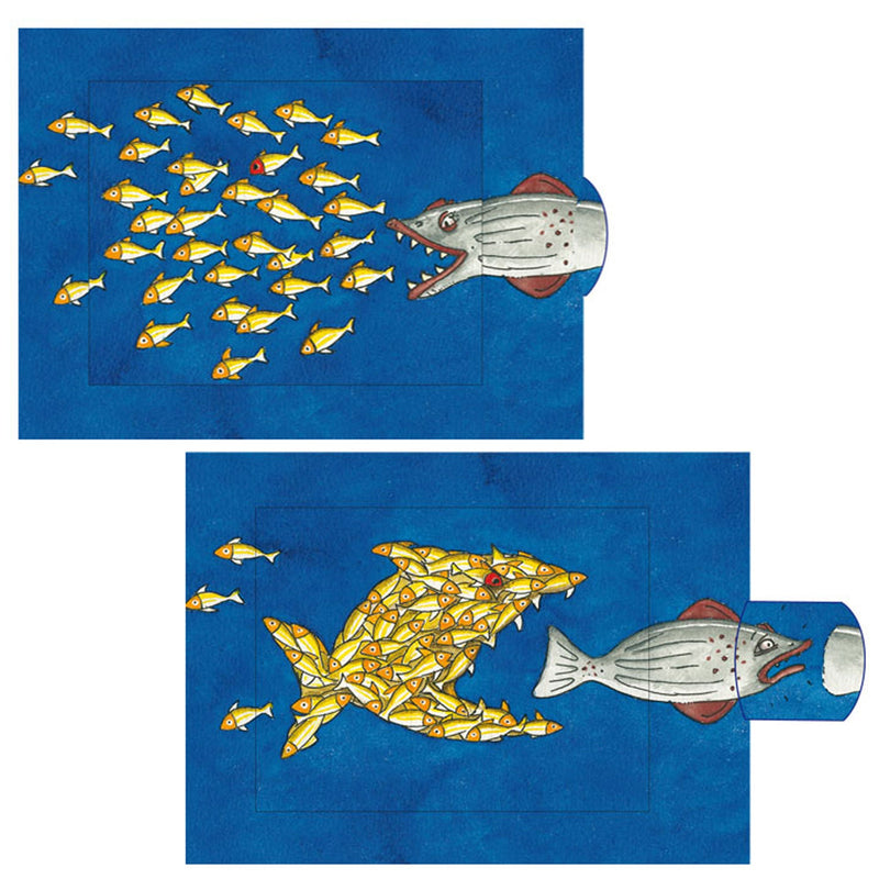 Lebende Karte "Fischschwarm"