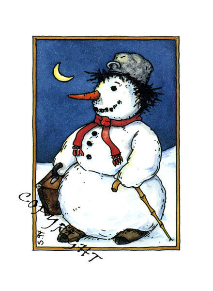 Postkarte Schneemann