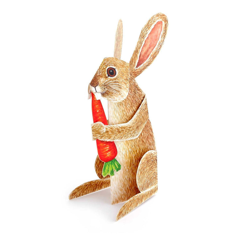 3D Tierfaltkarte"Hase mit Möhre"