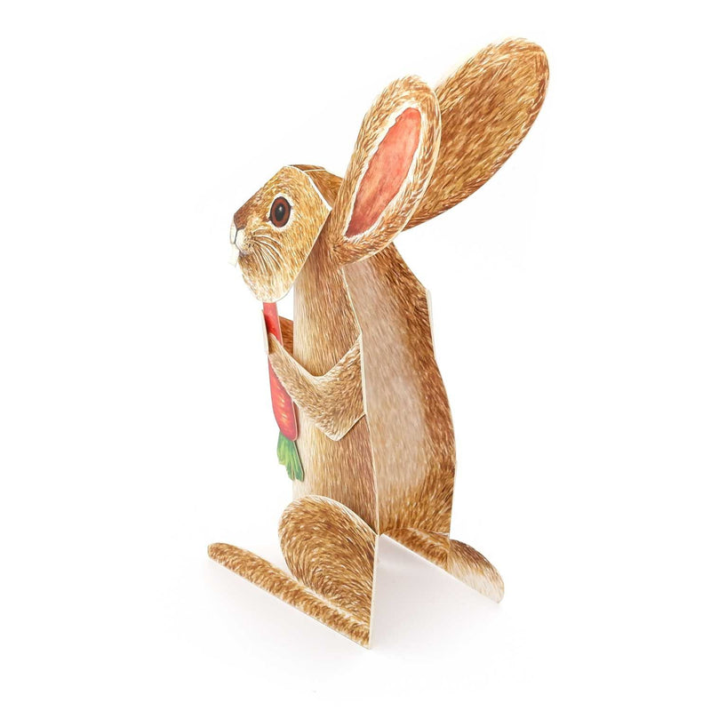 3D Tierfaltkarte"Hase mit Möhre"