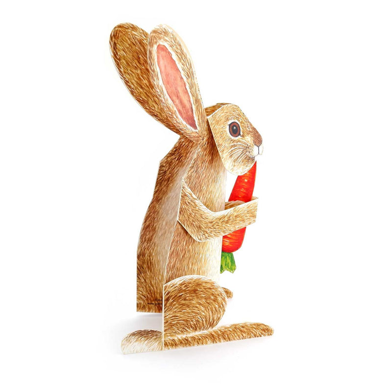 3D Tierfaltkarte"Hase mit Möhre"