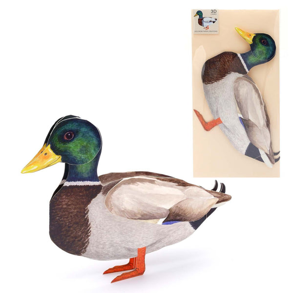 Carte pliante animal 3D "Colvert"